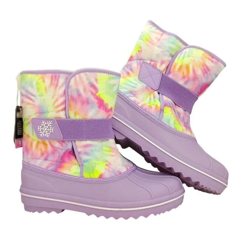 Girls' Purple & Tie-Dyed Winter Boots - Size 6 - New w/Tags